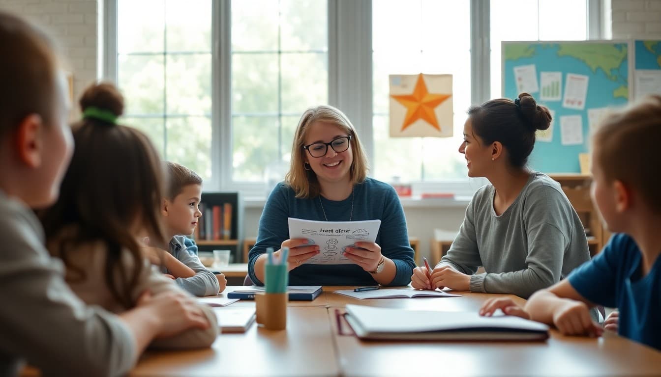 Teacher sending a beach themed end of year classroom newsletter to excited families