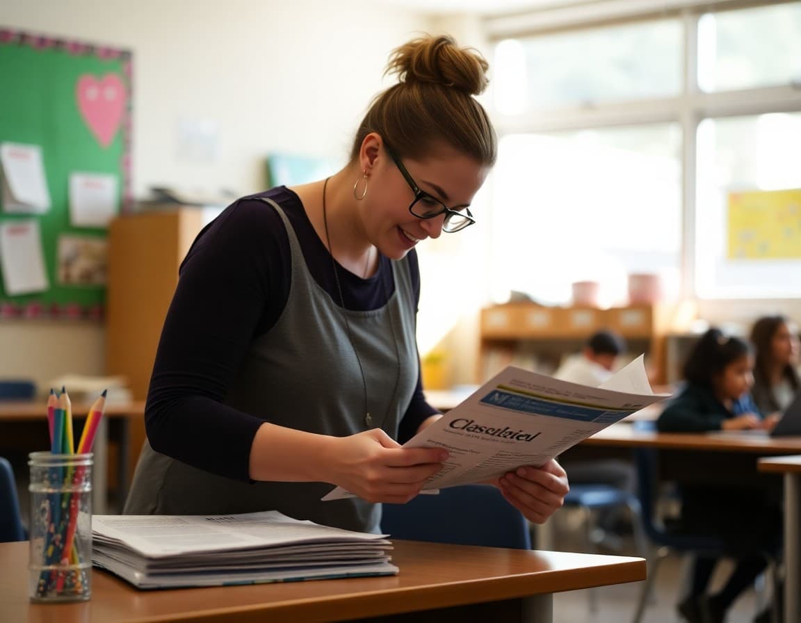 Inclusion teacher preparing 5th grade special education newsletter for all families