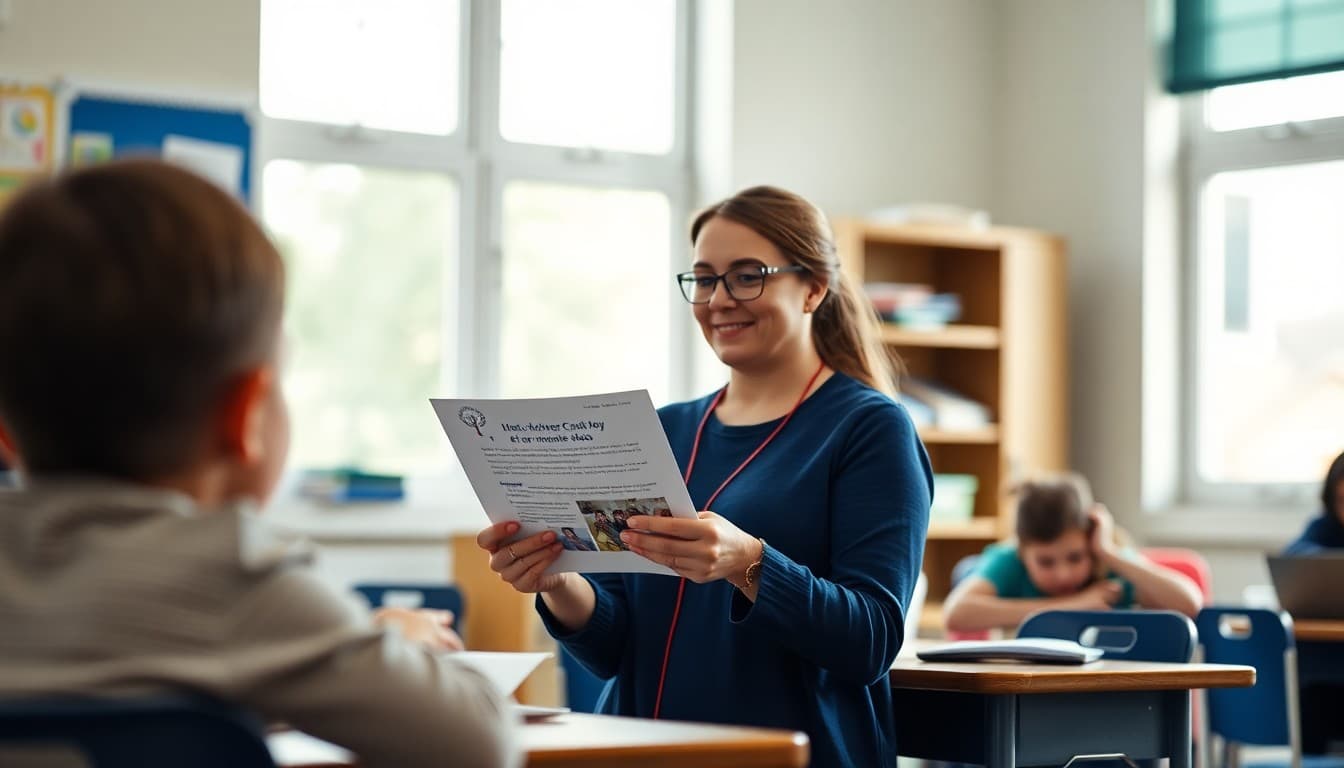 Teacher sending a first newsletter that outlines how she prefers to communicate with families