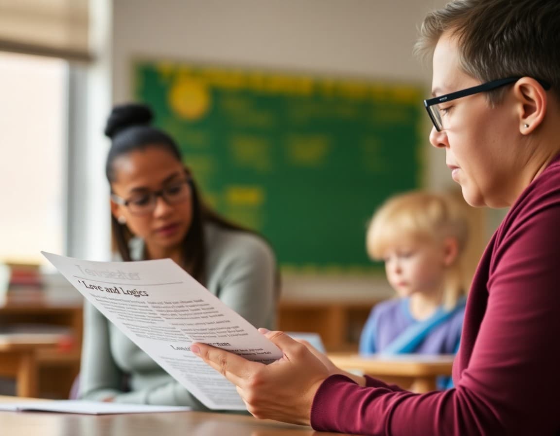 Parent reading teacher newsletter explanation of Love and Logic classroom approach