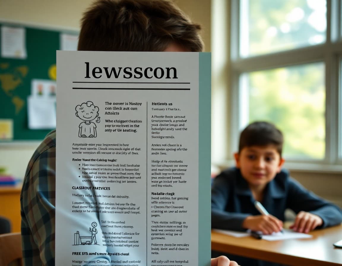 Simple, visual classroom newsletter with bold headers, short sentences, and illustrative icons
