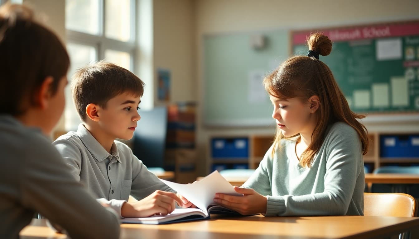 Teacher administering a brief reading fluency assessment to a student one on one