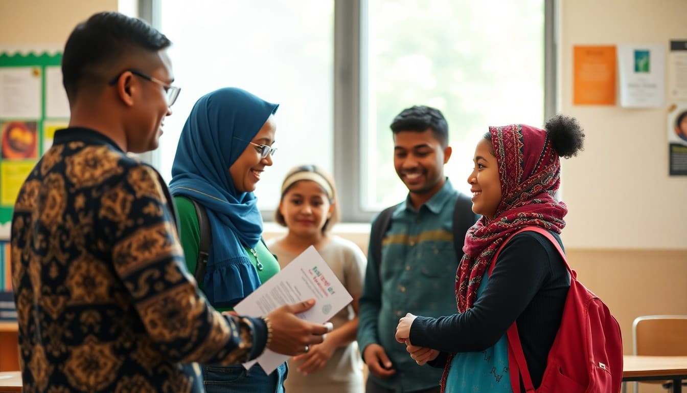 School cultural liaison connecting diverse families to school resources and information