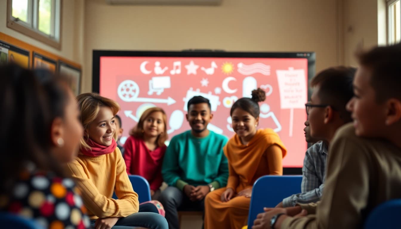 Multicultural night invitation newsletter for diverse school families on screen