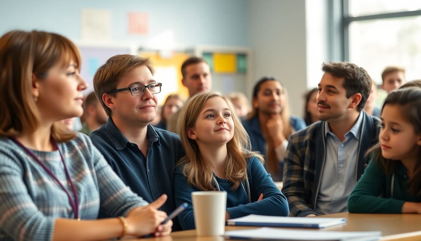 District school community members at a school event or presentation