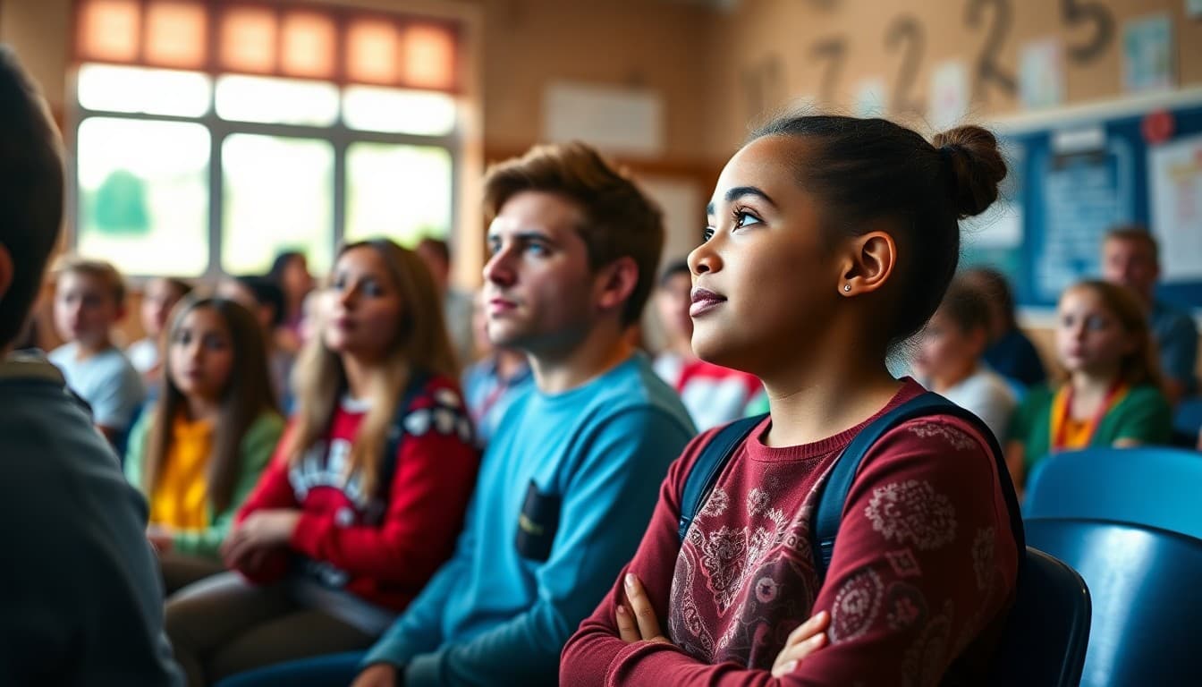 District school community members at a school event or presentation