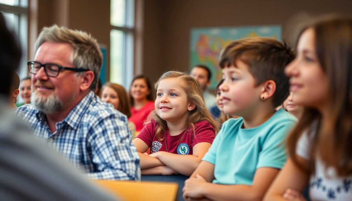 District school community members at a school event or presentation