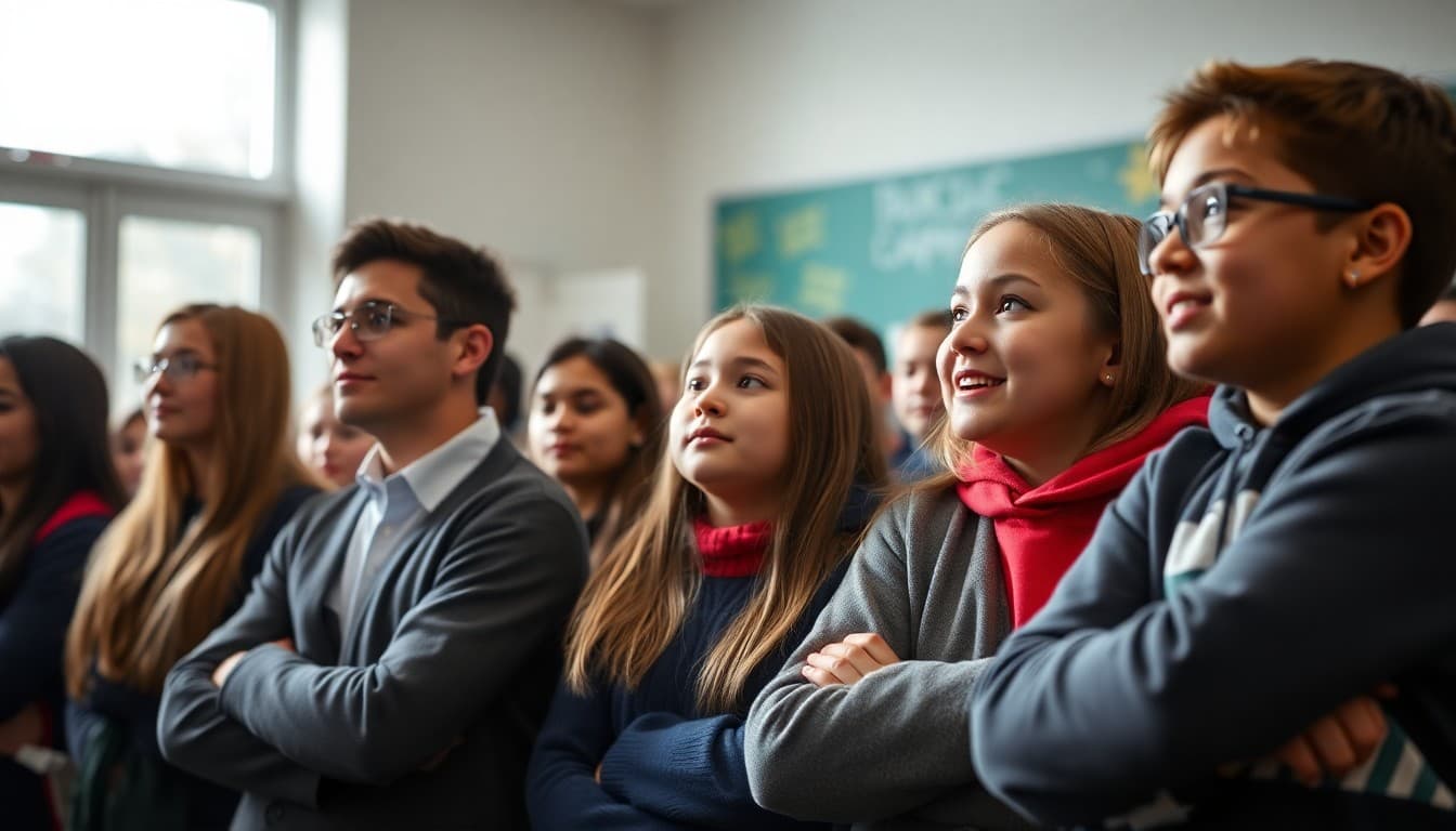 District school community members at a school event or presentation