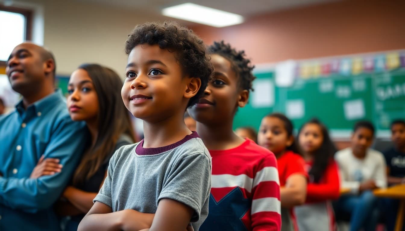 District school community members at a school event or presentation