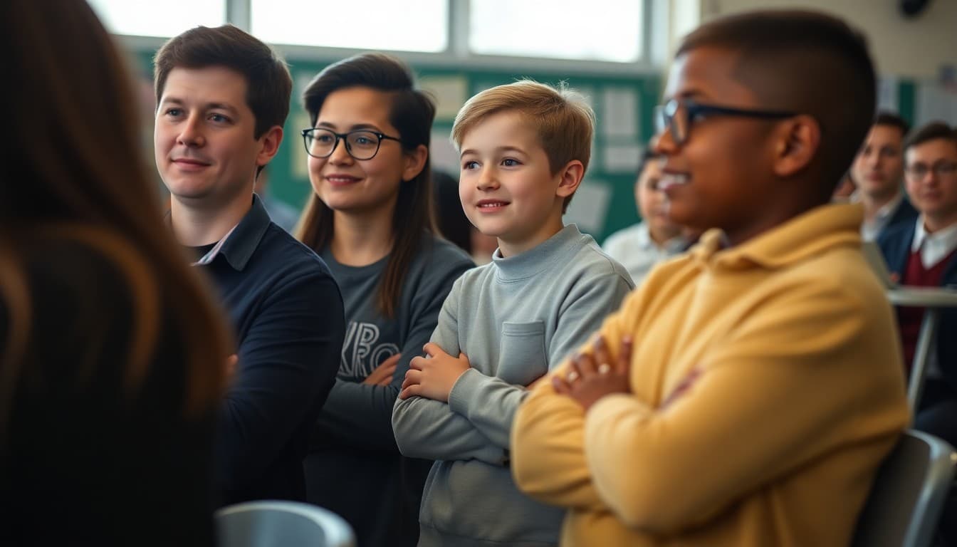 District school community members at a school event or presentation