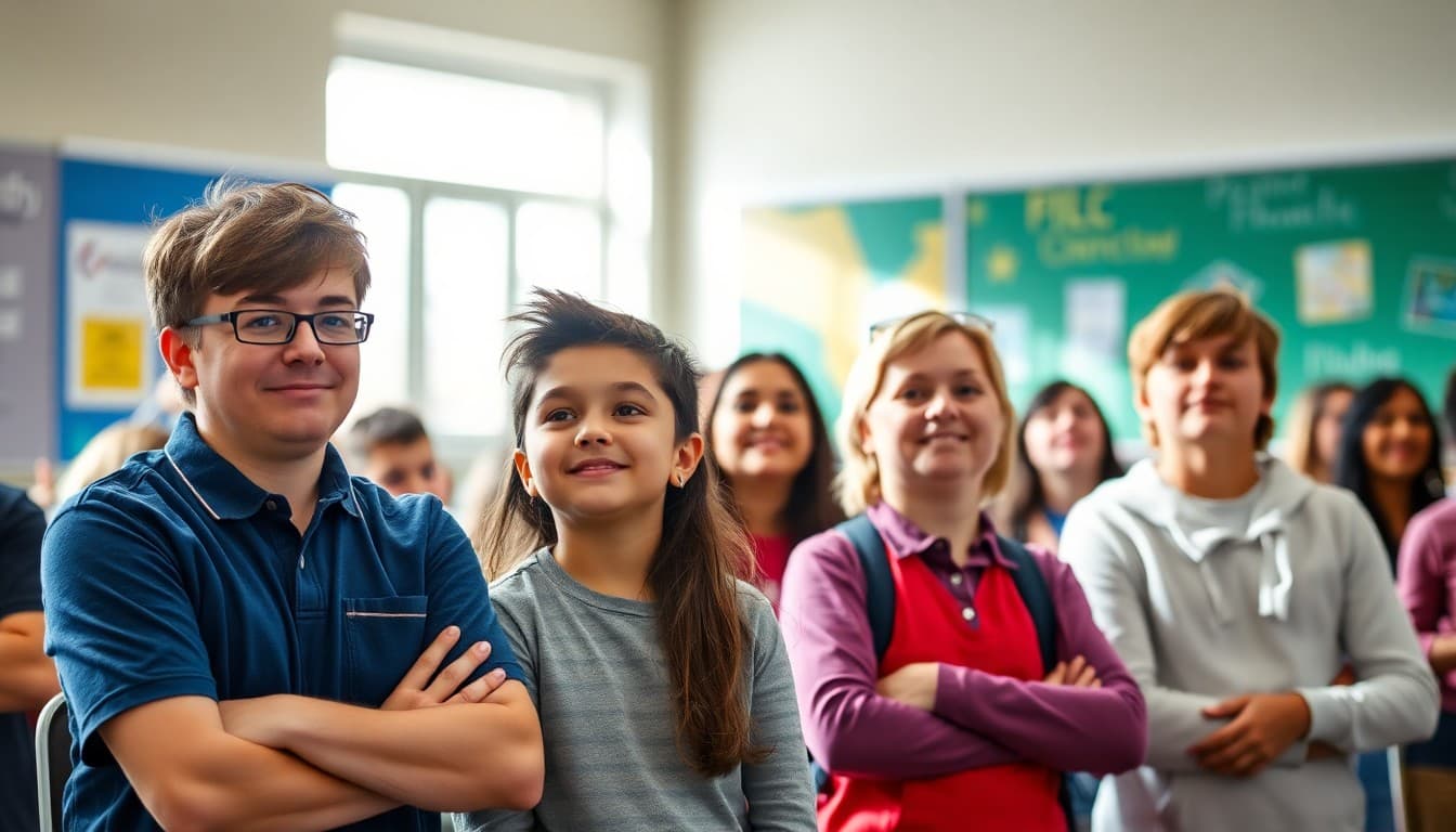 District school community members at a school event or presentation