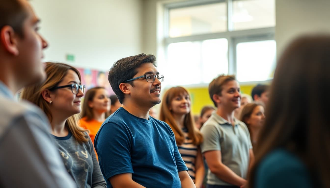 District school community members at a school event or presentation