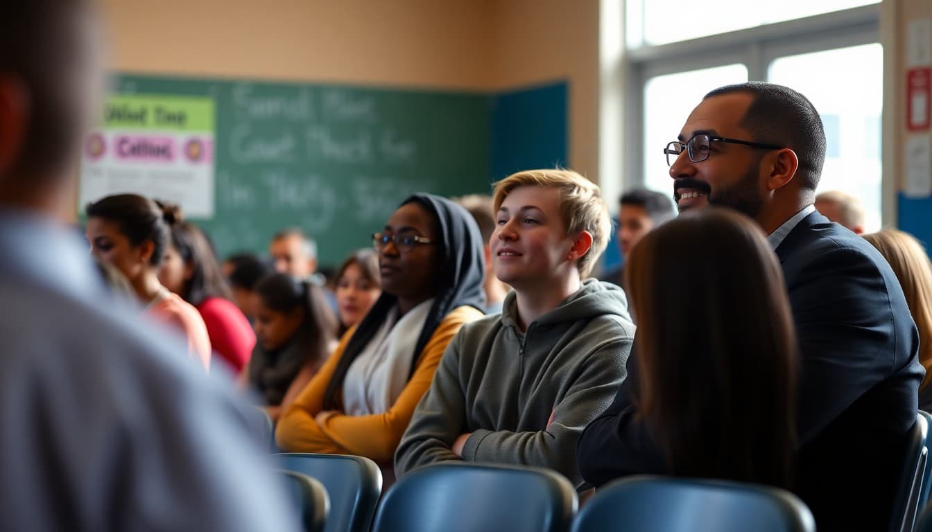 District school community members at a school event or presentation