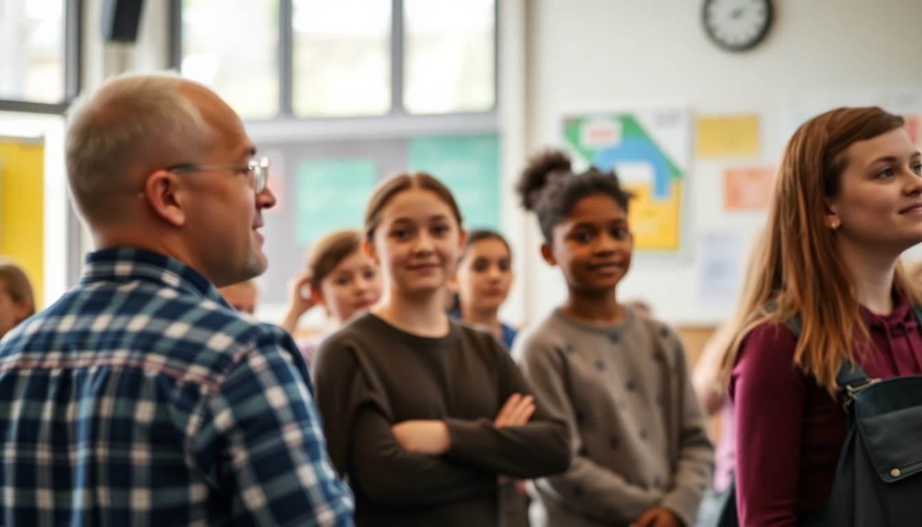 District school community members at a school event or presentation