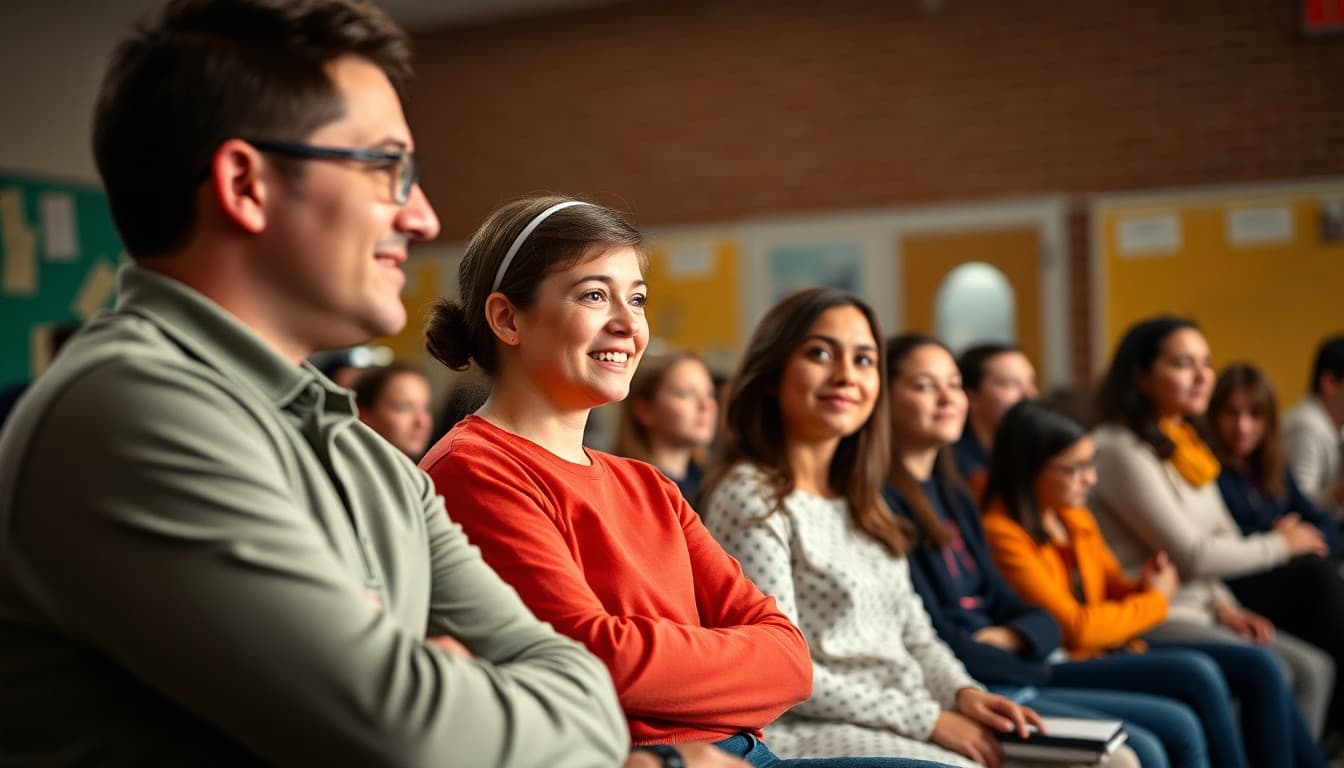 District school community members at a school event or presentation