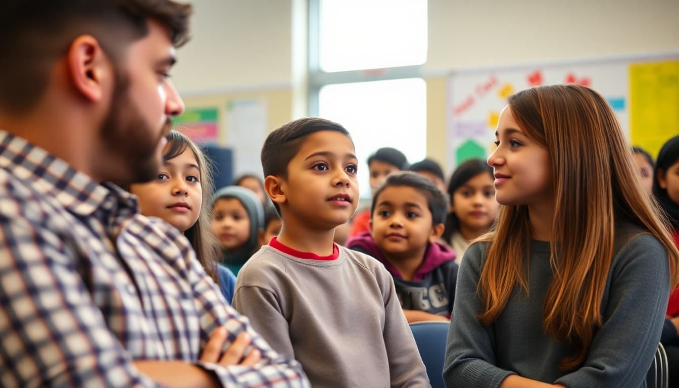 District school community members at a school event or presentation