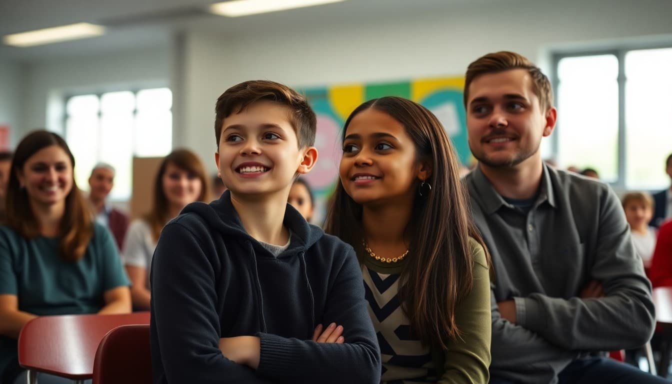District school community members at a school event or presentation