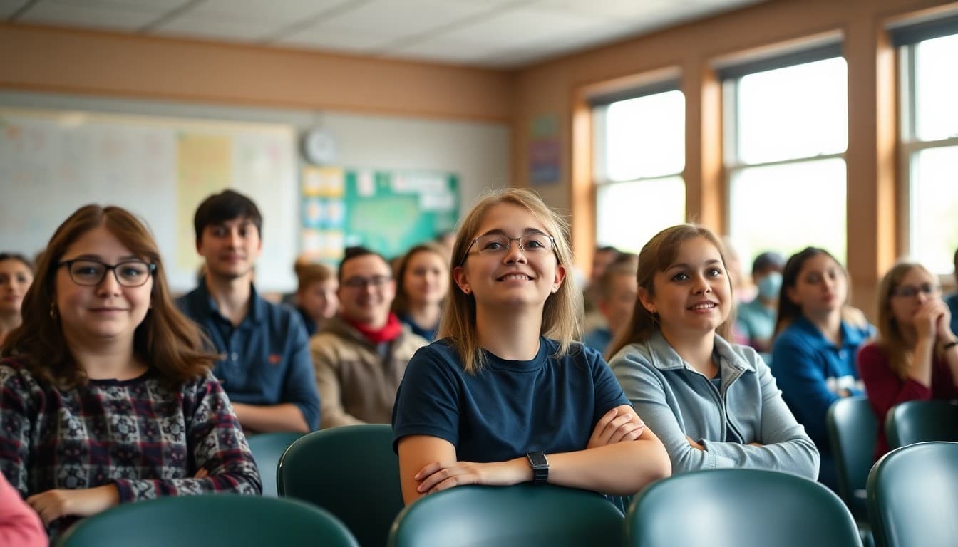 District school community members at a school event or presentation