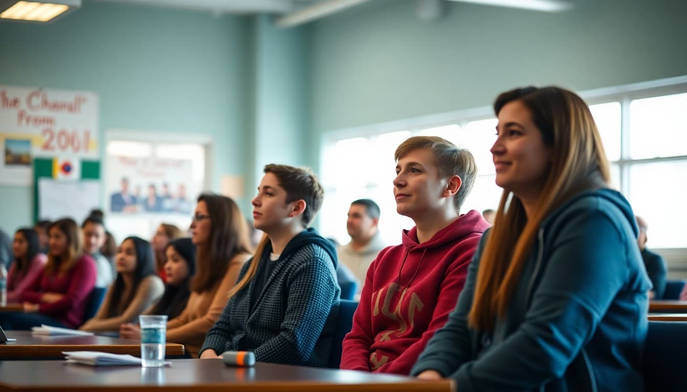 District school community members at a school event or presentation