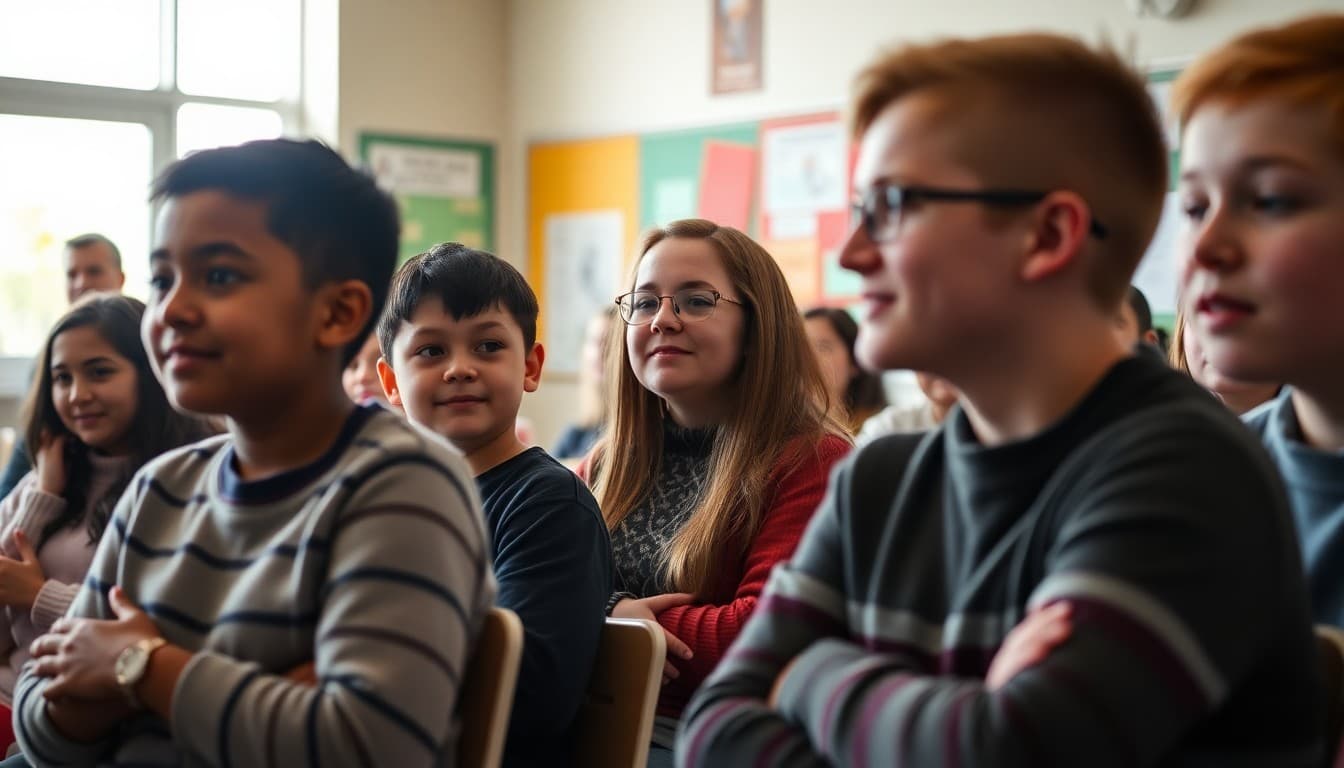 District school community members at a school event or presentation