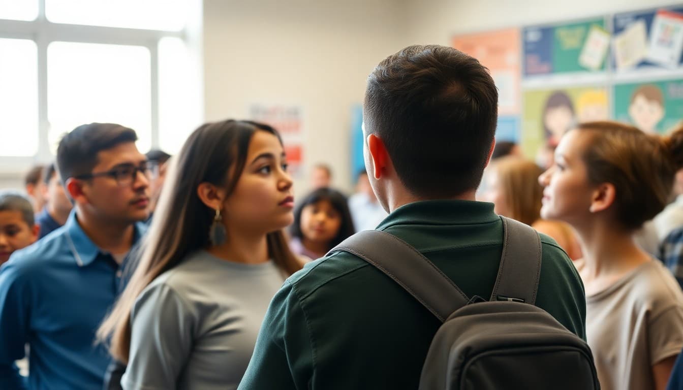 District school community members at a school event or presentation