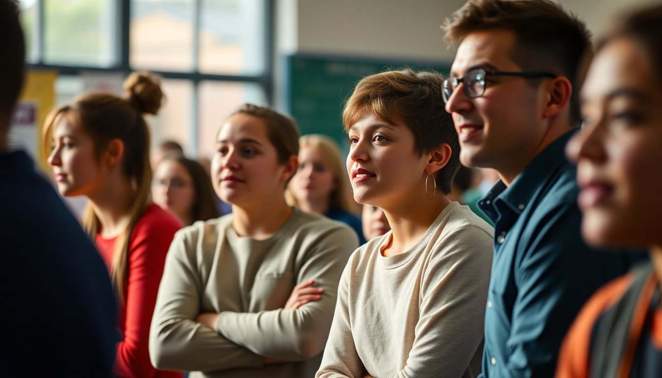 District school community members at a school event or presentation