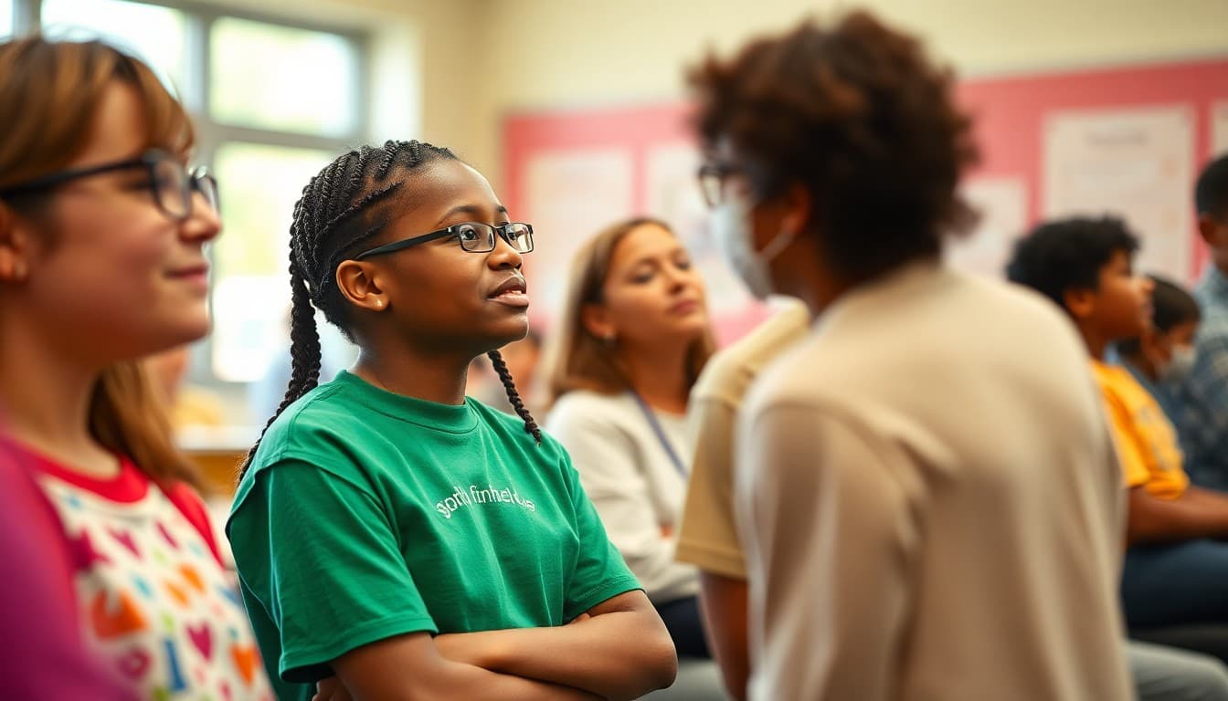District school community members at a school event or presentation