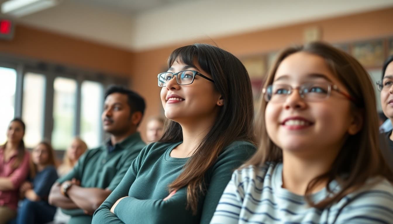 District school community members at a school event or presentation