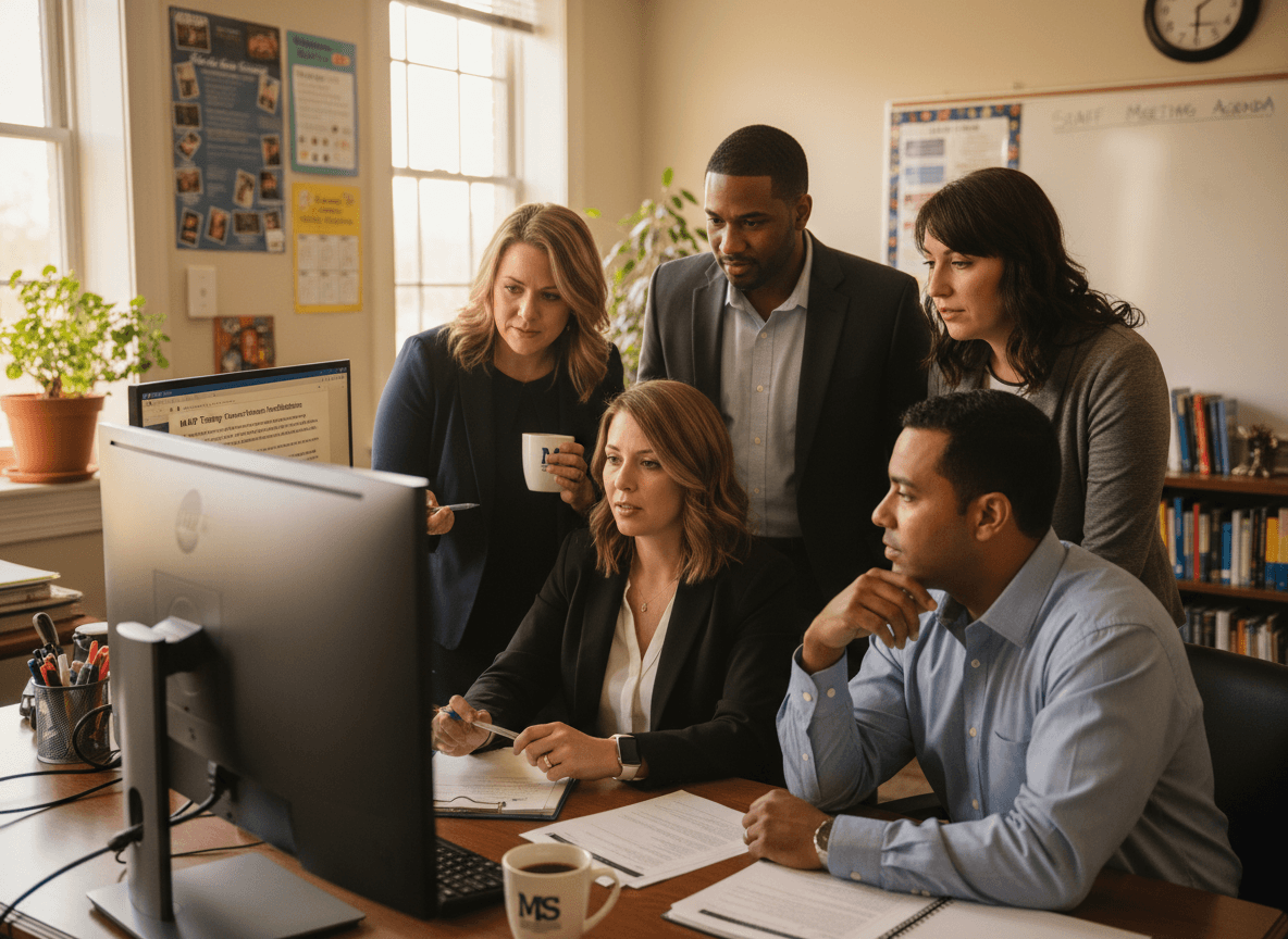 Mississippi district staff reviewing MAAP testing parent notification on computer