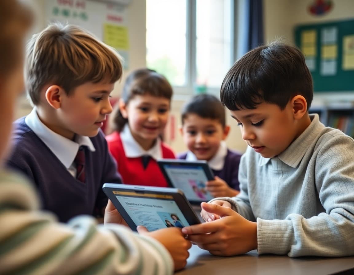 School newsletter displayed on devices showing multilingual and inclusive content
