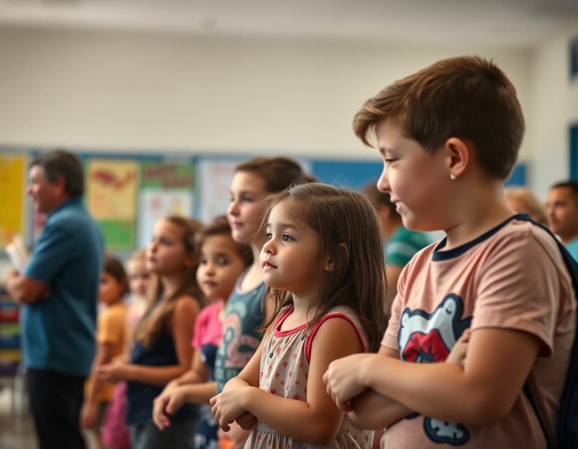 Elementary school families gathered at a Florida school family night event