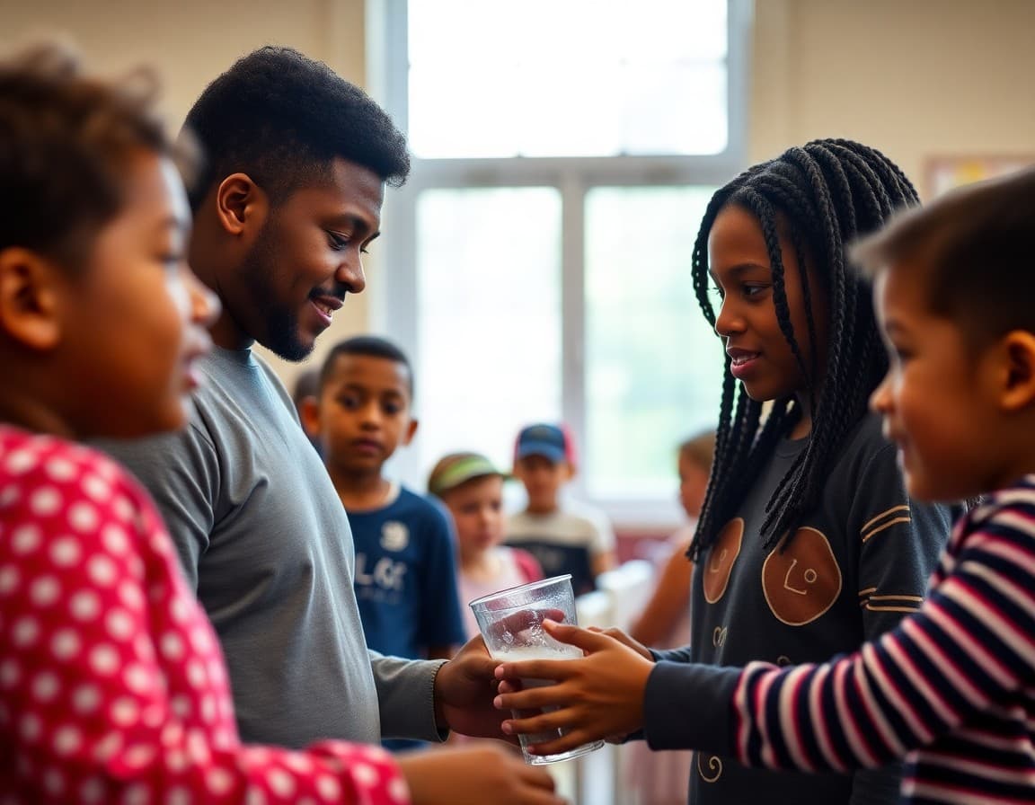 Elementary school families at a Georgia school carnival and family engagement night