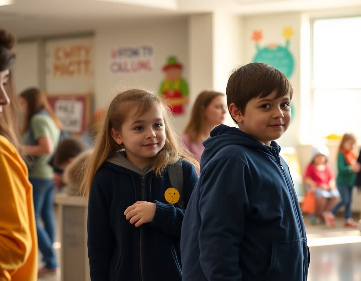 Elementary school families attending a fall community event at a Massachusetts school
