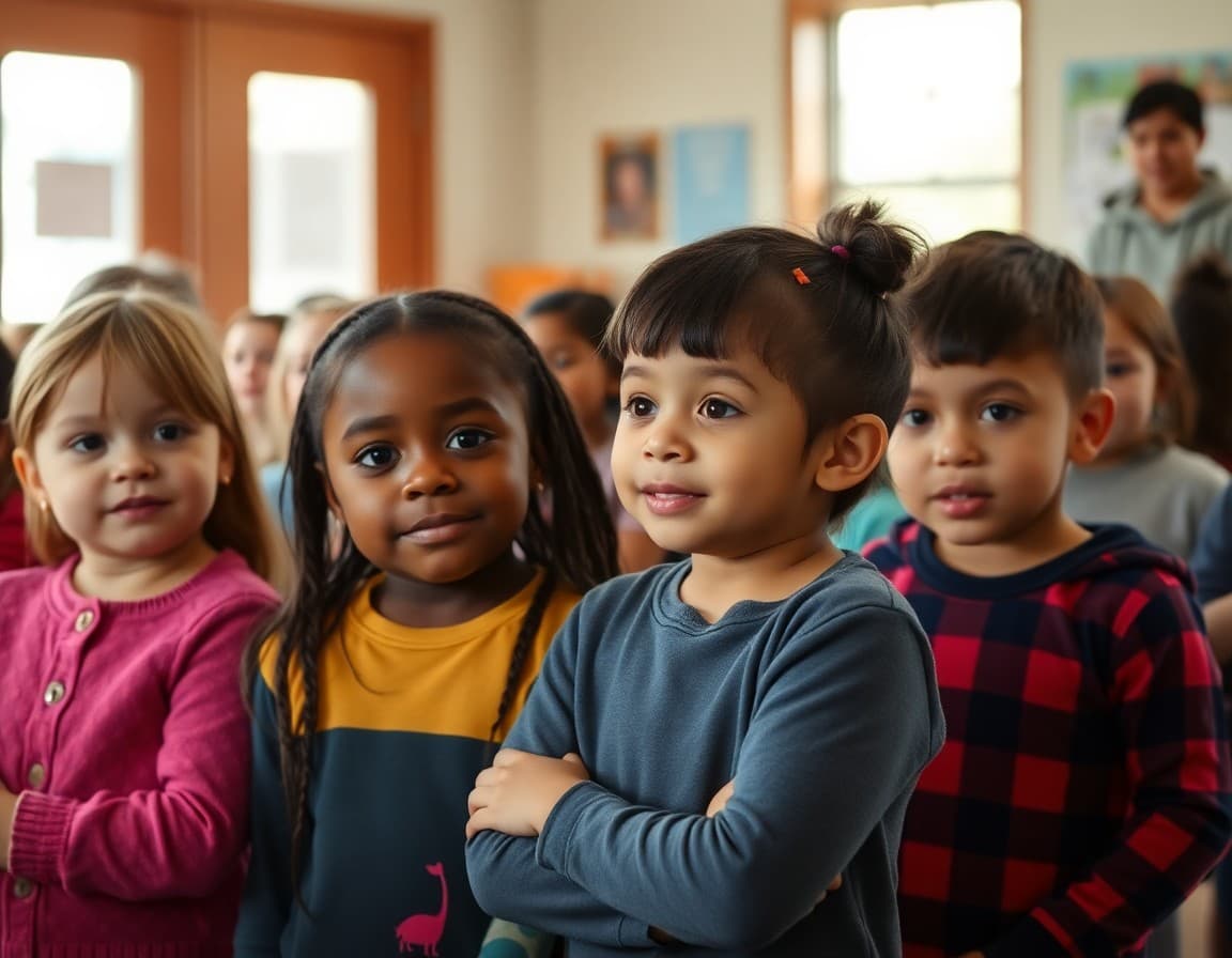 Elementary school students at a community family event at a Missouri school in fall