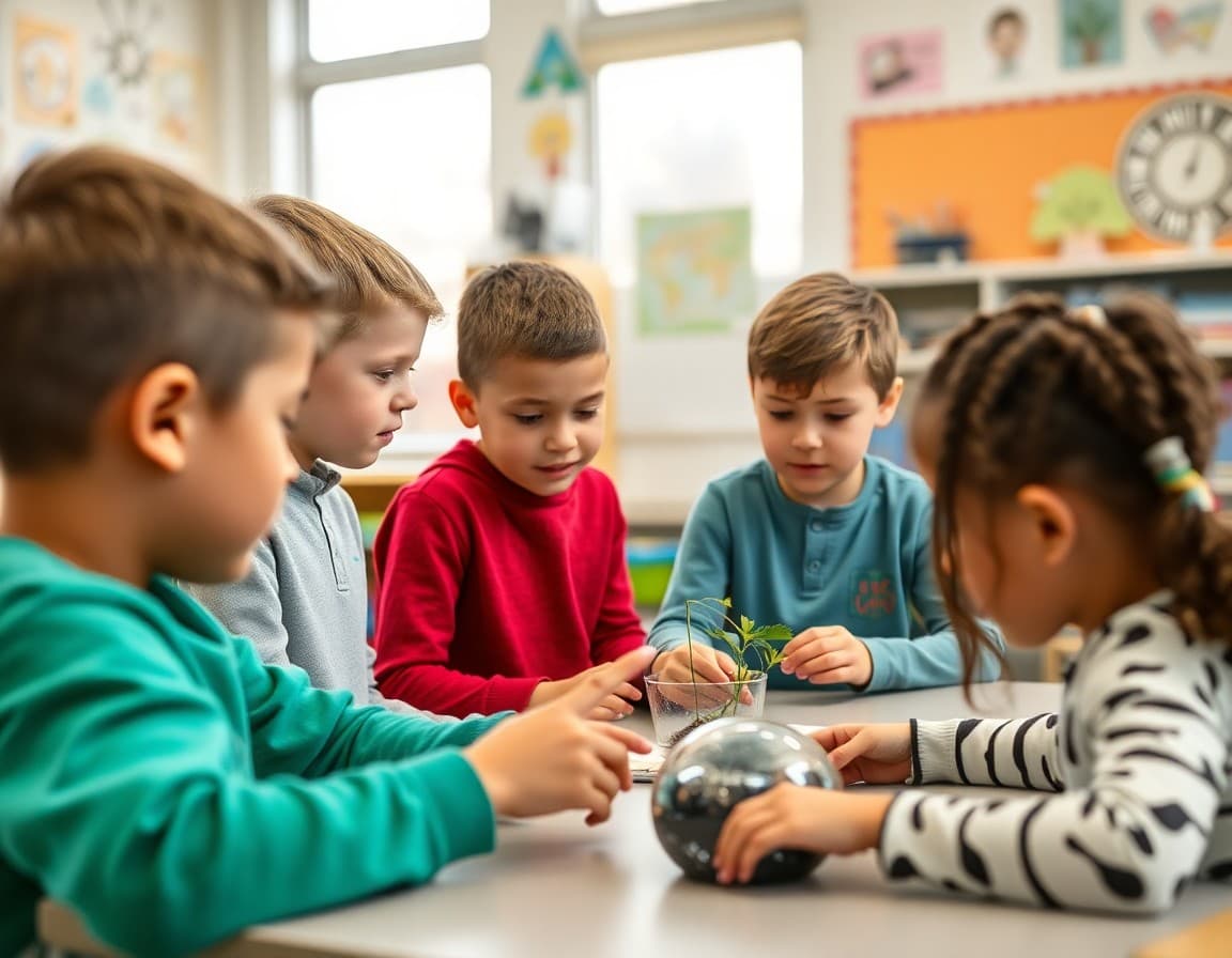 Elementary classroom activity related to the biomes and ecosystems science unit with engaged students