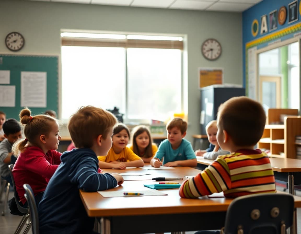 Elementary classroom activity related to Conscious Discipline and social-emotional learning with engaged students