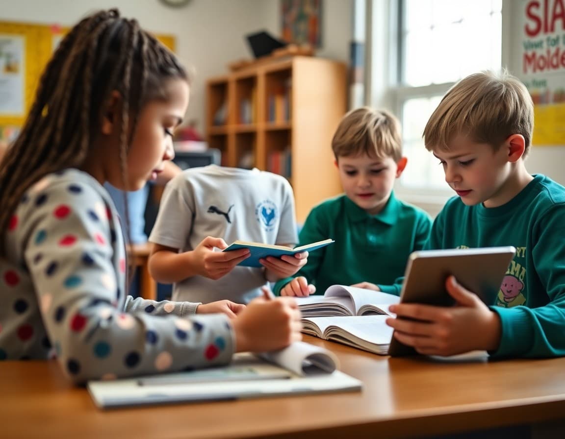 Elementary classroom activity related to student e-book and digital publishing projects with engaged students