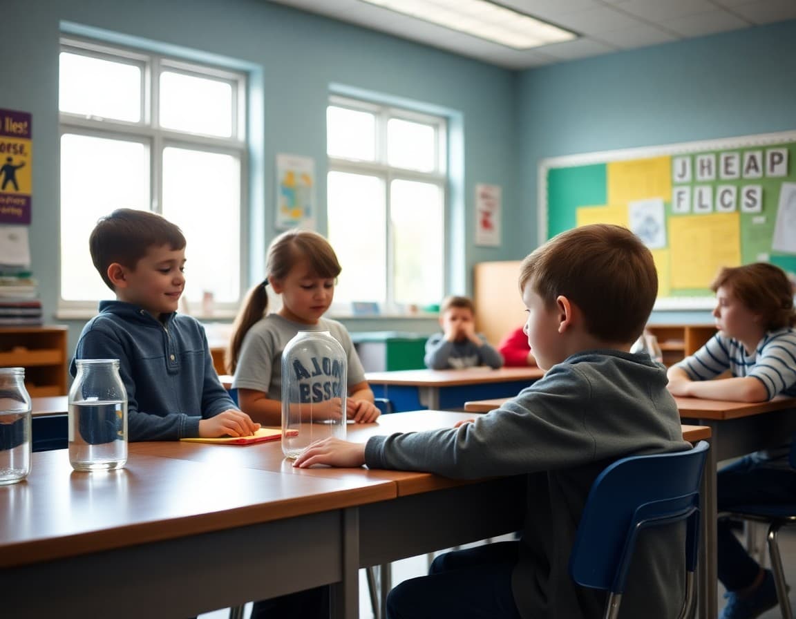 Elementary classroom activity related to the force and motion science unit with engaged students