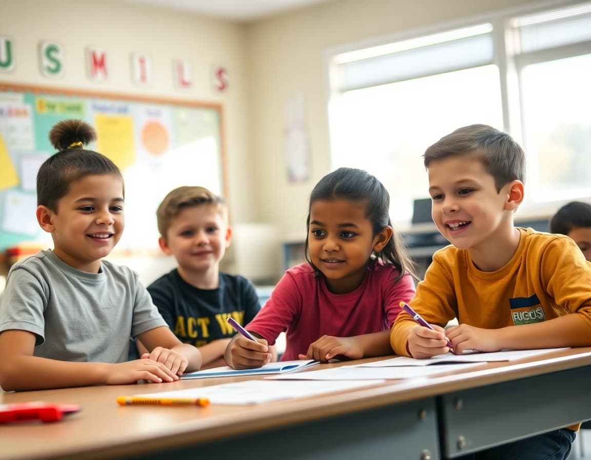Elementary classroom activity related to iReady diagnostic assessment results and growth tracking with engaged students
