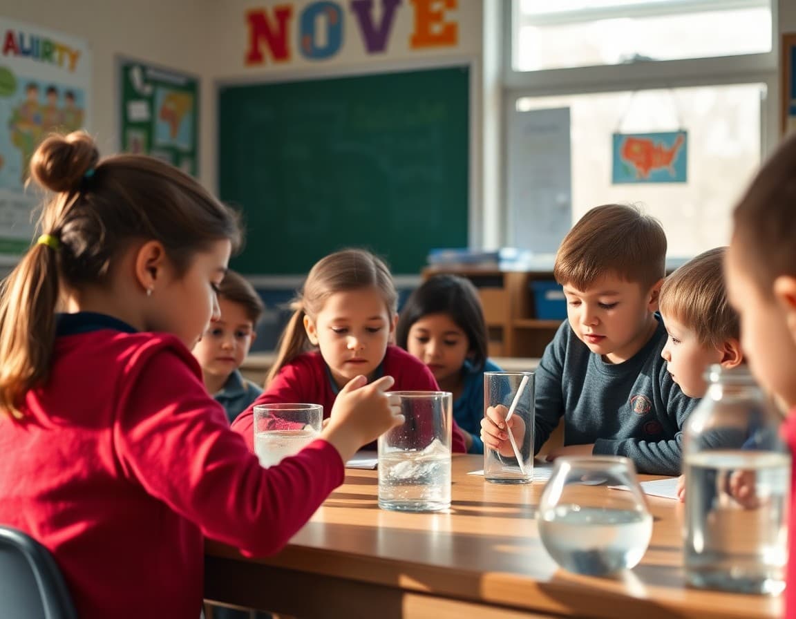Elementary classroom activity related to the states of matter science unit with engaged students