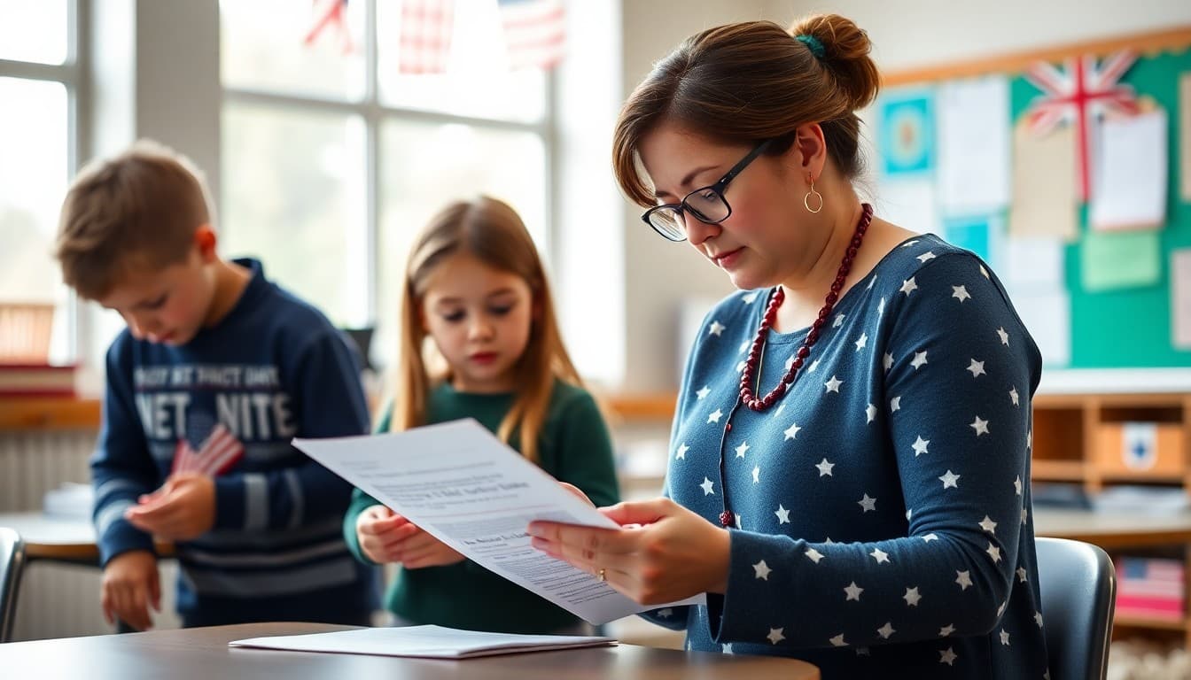 Elementary school teacher preparing a newsletter about Memorial Day recognition and the meaning of honoring those who served for K-5 families