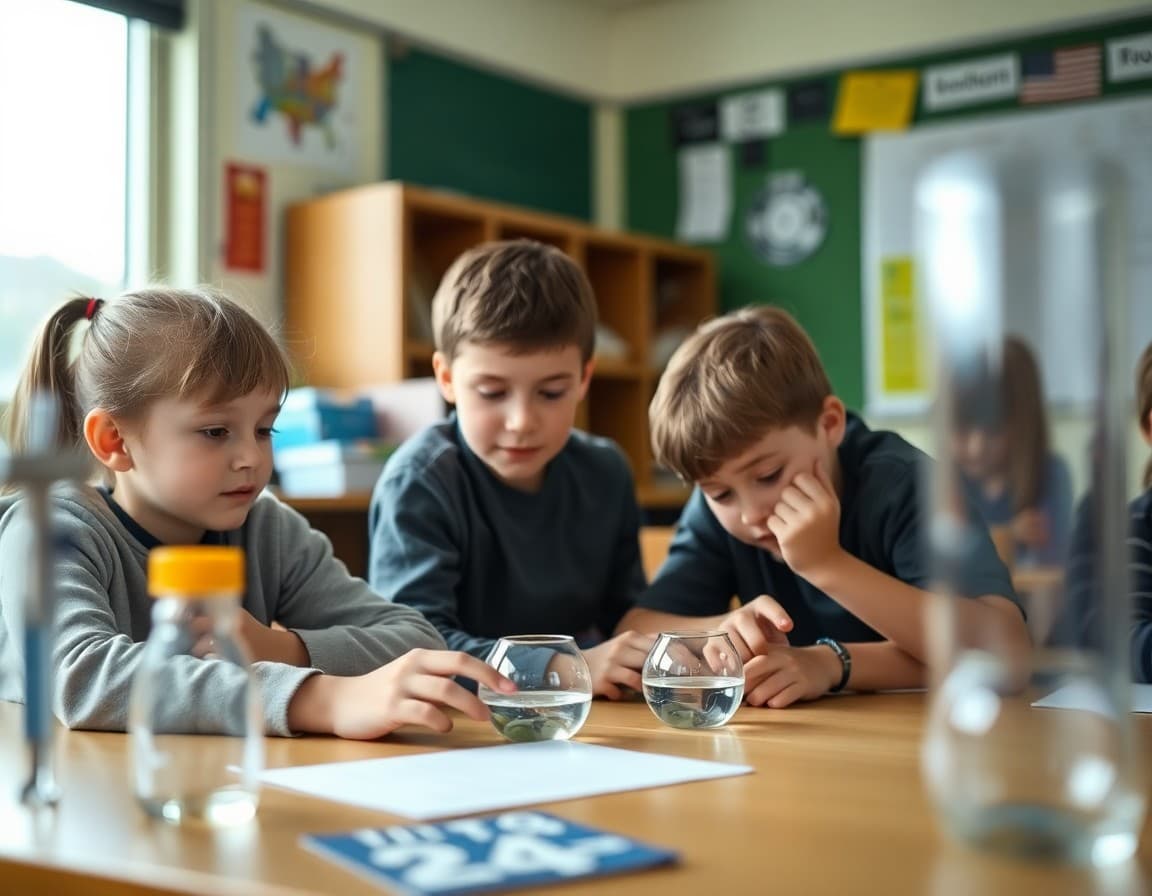 Elementary classroom activity related to scientific observation and noticing skills with engaged students