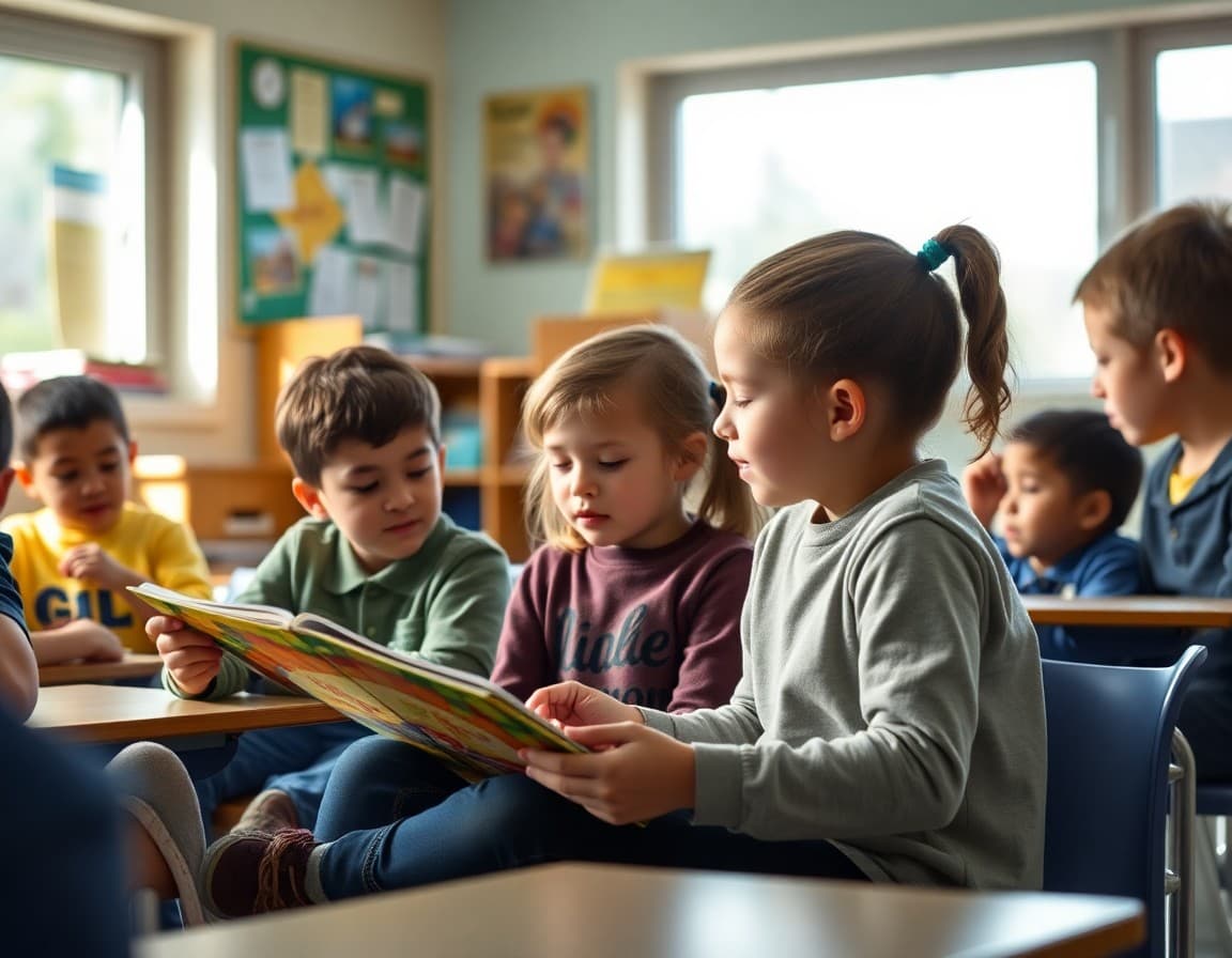 Elementary classroom activity related to classroom read-aloud and interactive storytelling with engaged students