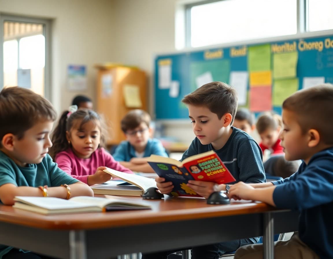 Elementary classroom activity related to cross-grade reading buddy partnerships with engaged students