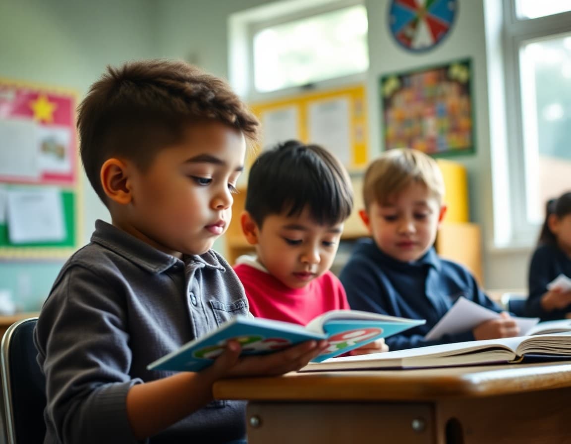 Elementary classroom activity related to the reading workshop and independent reading model with engaged students