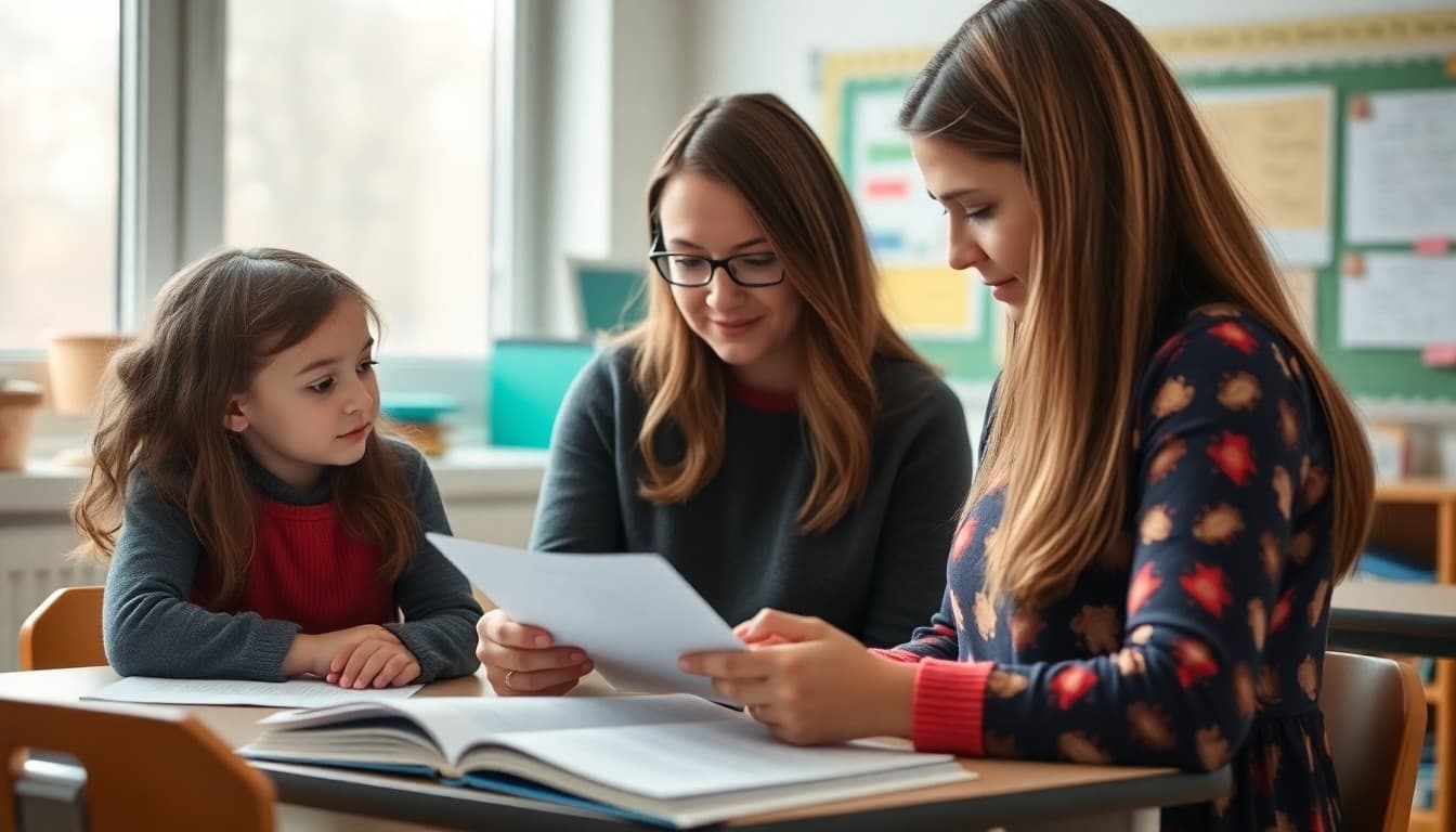 Elementary school teacher preparing a newsletter about the reading workshop and independent reading model for K-5 families