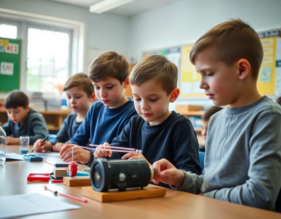Elementary classroom activity related to the simple machines engineering unit with engaged students