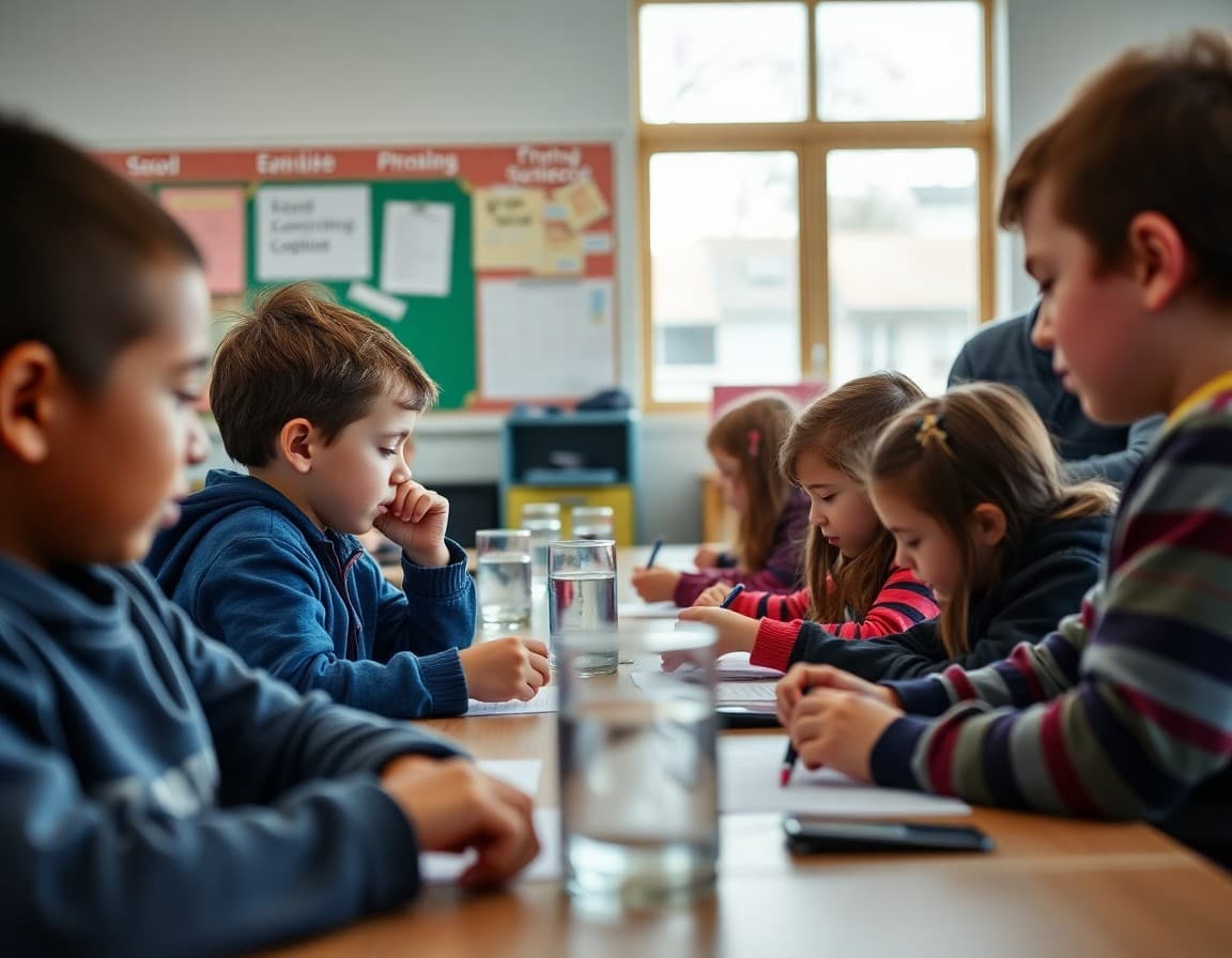 Elementary classroom activity related to the sound and vibration science unit with engaged students