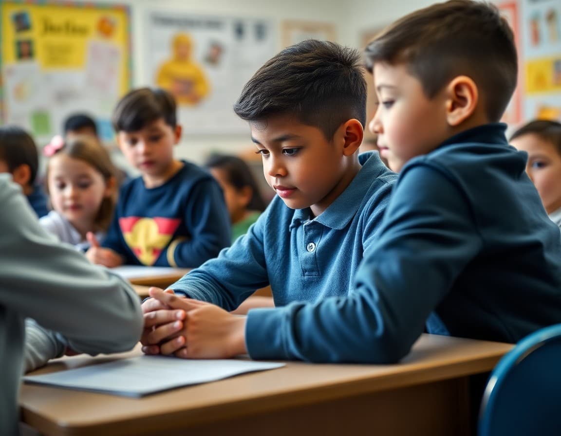 Elementary classroom activity related to personal safety and stranger awareness instruction with engaged students