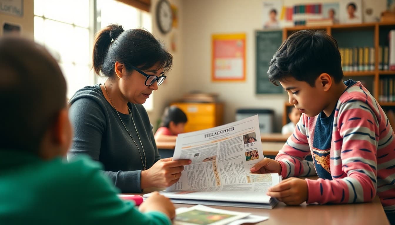 Connecticut ELL coordinator preparing a multilingual newsletter for Hartford school families